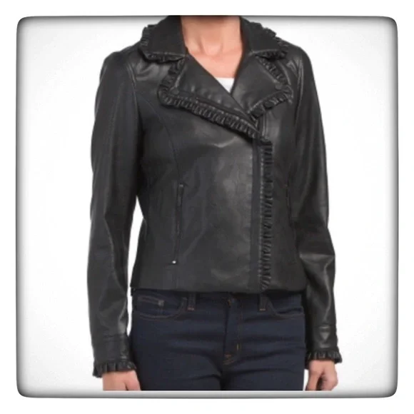 Catherine malandrino faux leather jacket outlet